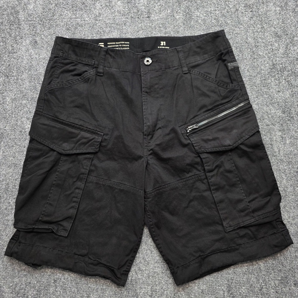 G-Star Raw Men's 31 Rovic Zip Relax Cargo Shorts Black Tactical Utility Gorpcore